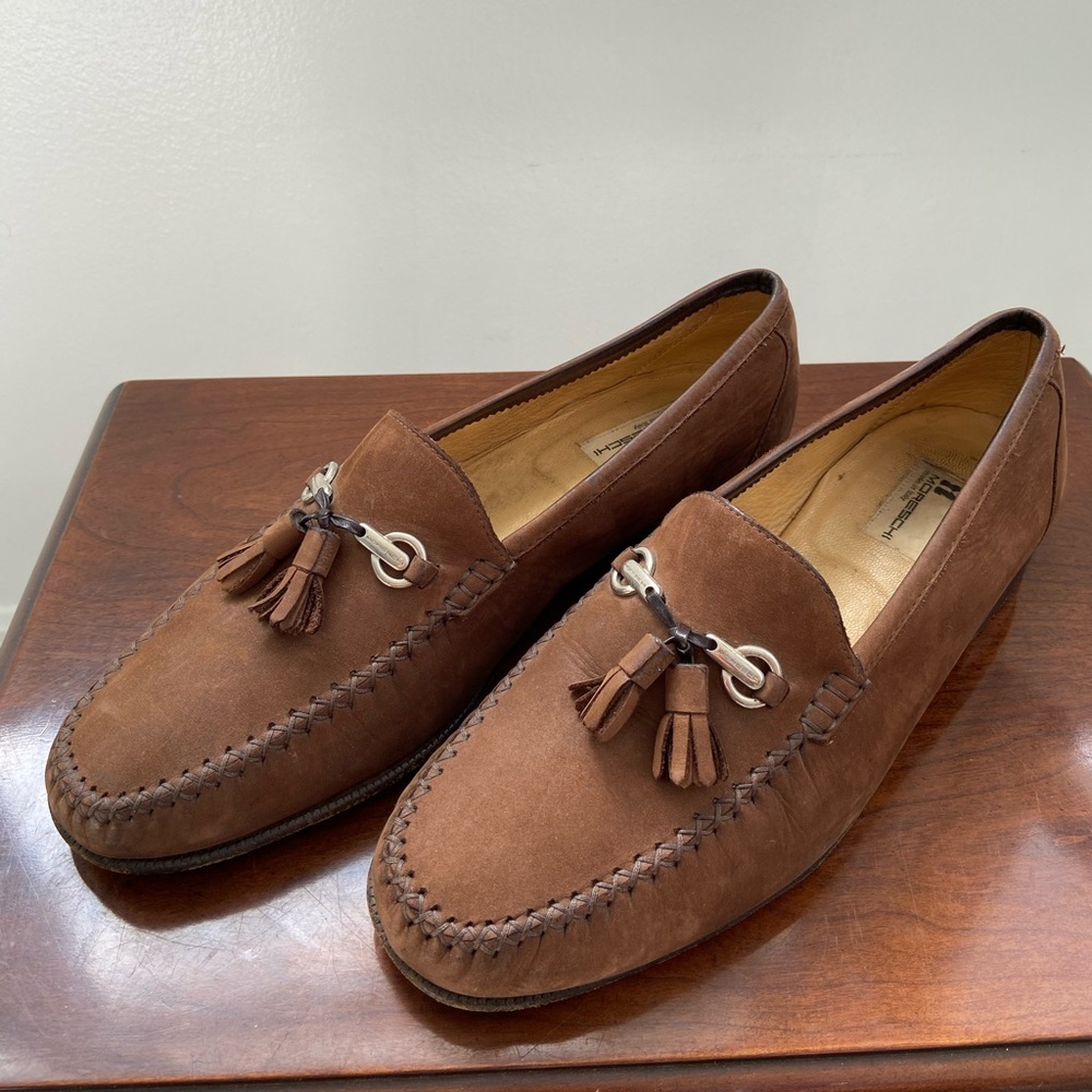 Chocolate Brown Suede Moreschi Mens Loafer